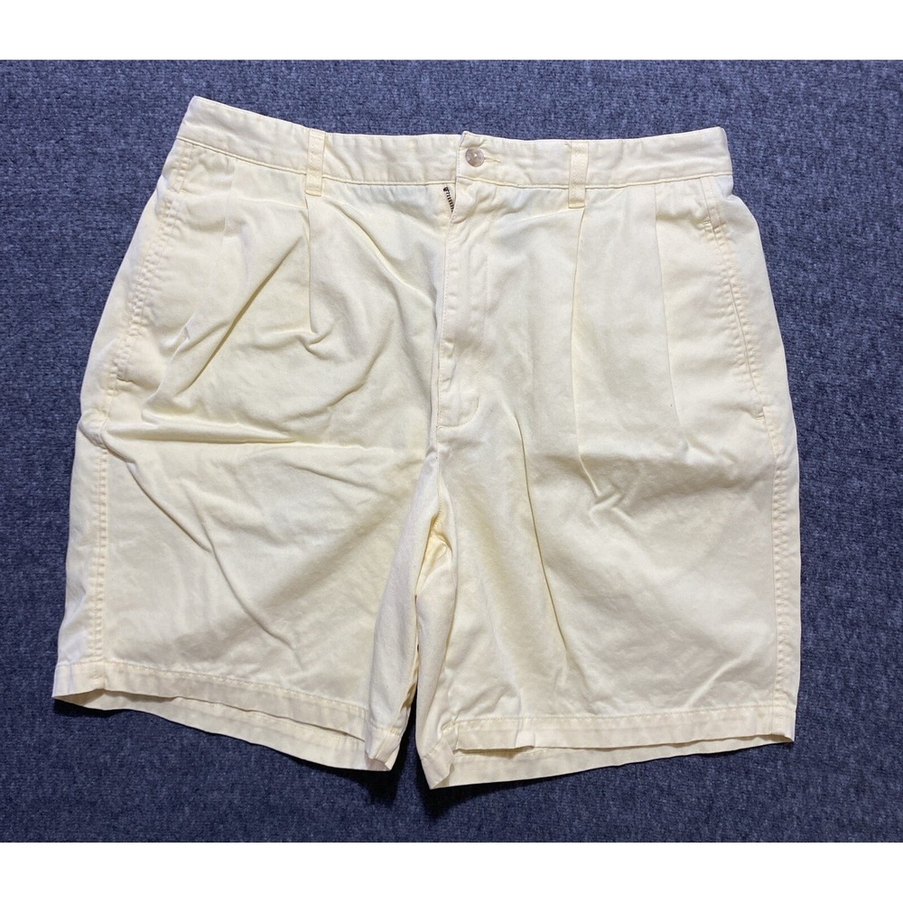 Club Room Chino Shorts Mens Size 36 Lemon Yellow Regular-Fit